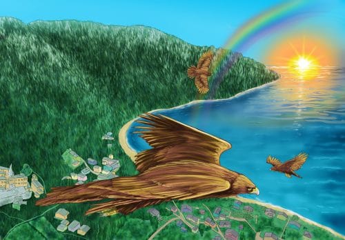 flying with the eagles illustration Book Cover Designer and illustrator