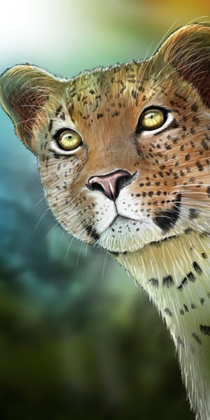 leopard digital illustration Leopard portrait digital illustration wildlife artwork